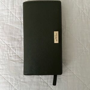 Kate Spade Black Leather Wallet with Gold Accent